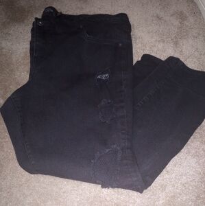 Torrid Plus Distressed High- Rise Black Jeans